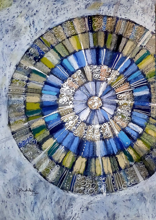 grafiki i ilustracje Mandala błękitna - plakat B2