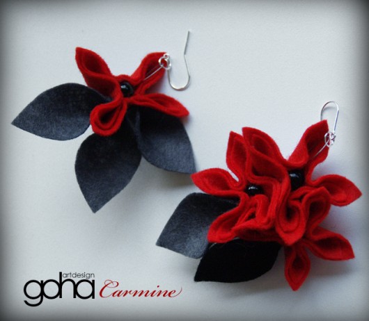 carmine -Biżuteria Autorska FlowerFelt Design
