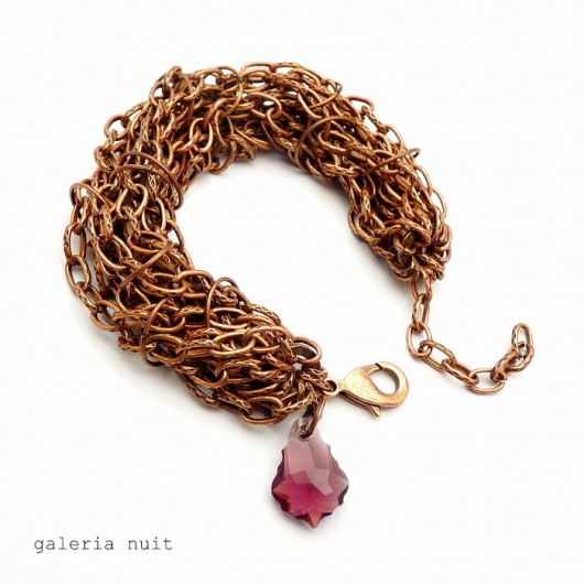 baroque ametyst - bransoletka miedziana  galeria nuit
