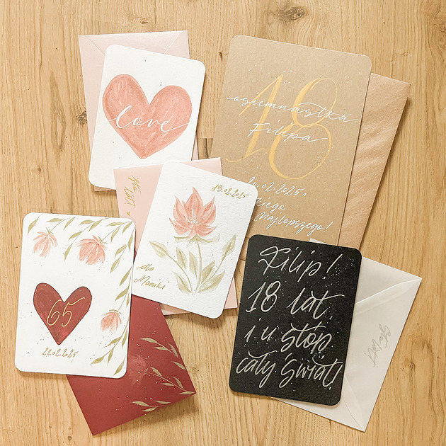 kartki scrapbooking Zestaw kartek okolicznościowych