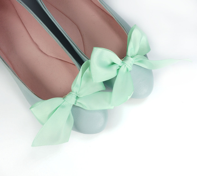 Klipsy do butów Coquet - Kokardki Simple / Mint Coquet