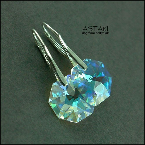 SREBRO I kryształ SWAROVSKI - CRYSTAL AB Astari