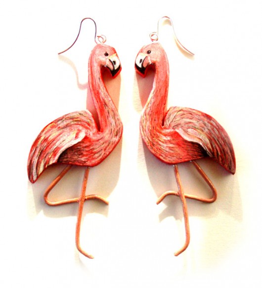 Flamingi Na Drewnie Malowane