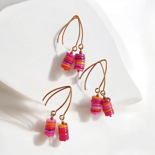 kolczyki z kamieniami Kolczyki : SUMMER energy: masa perłowa : dłuższe