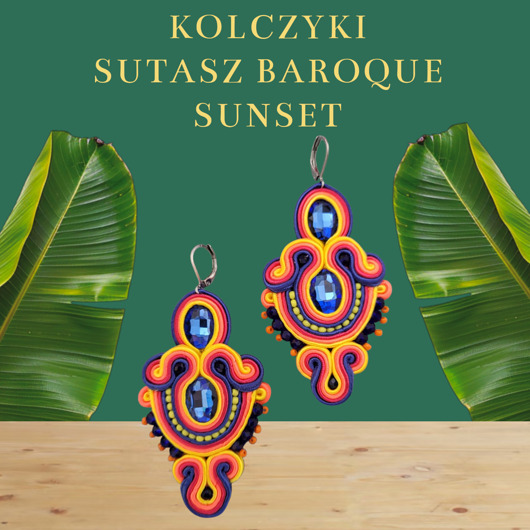 kolczyki soutache Kolczyki sutasz  BAROQUE sunset