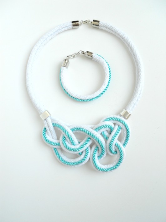 Komplet White & Turquoise pinsjewelry