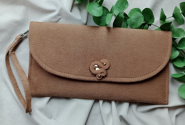 kopertówki Kopertówka na wesele przyjęcie camel brązowa