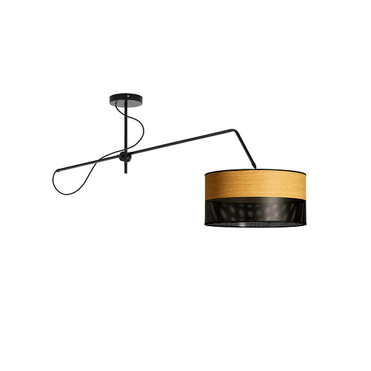 lampy wiszące Czarna lampa sufitowa na regulowanym ramieniu nad stół RIO VELUR