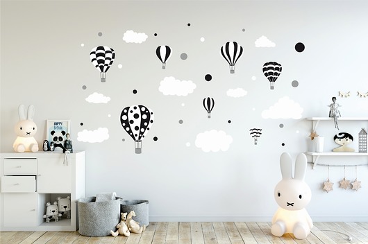 Naklejka ścienna dla dzieci balon balony chmury  madras24