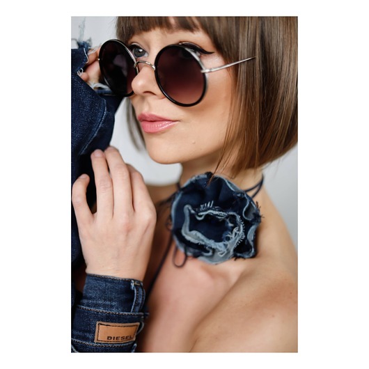 chokery Jeansowy choker