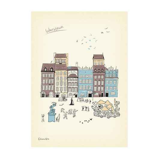 plakaty Plakat A4 Warszawa Kamieniczki