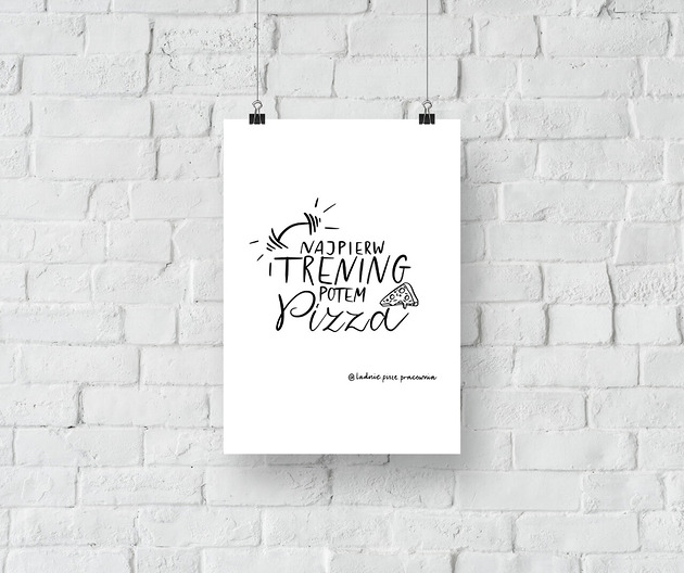 plakaty Plakat Najpierw trening, potem pizza