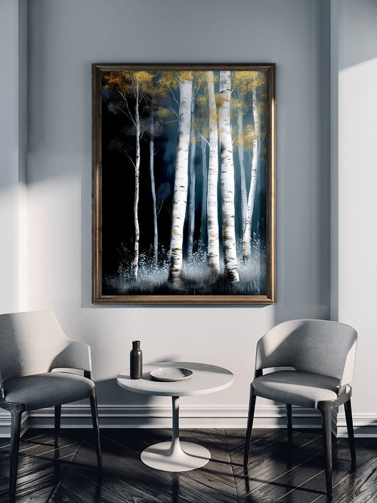 plakaty Zimowe brzozy - grafika na plakacie