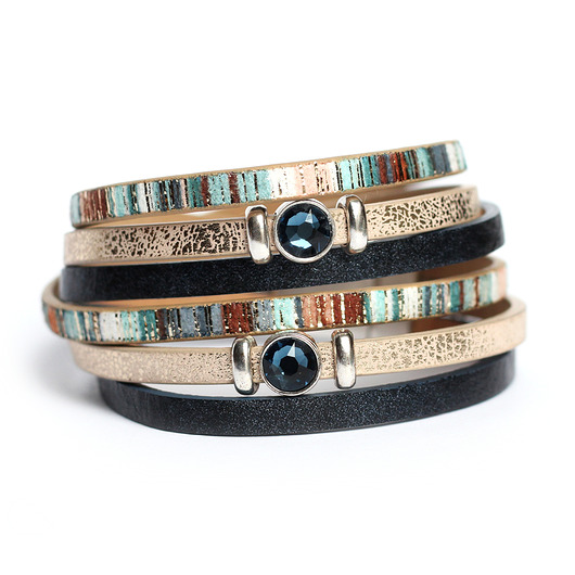 Bransoletka Fun Swarovski granatowo-beżowa Kociokwik Jewelry