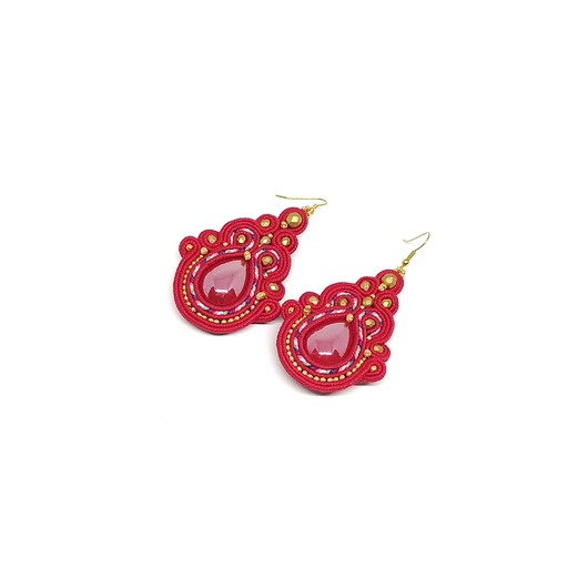 kolczyki soutache Kolczyki czerwone sutasz - kolekcja Thalia