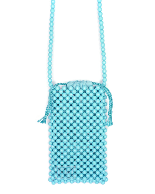 torebki mini GIGI Turquoise torebka na telefon z koralików