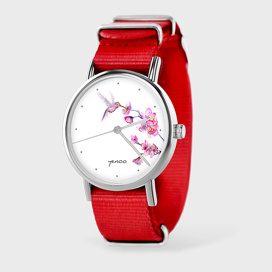 zegarki damskie Zegarek - Koliber, oznaczenia - czerwony, nato