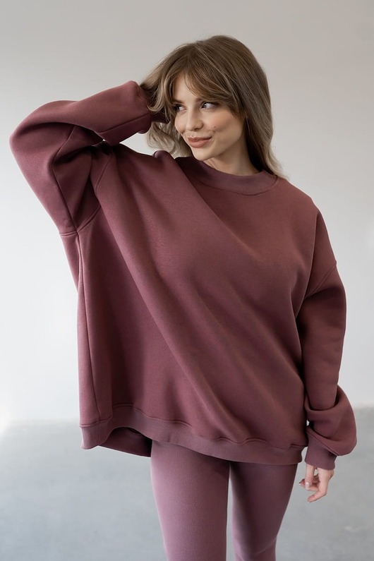 bluza bez kaptura damska Bluza Biggie Rose Brown