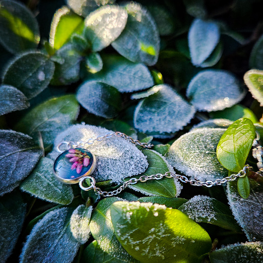 bransoletki z żywicy Mini bransoletka z wrzosem