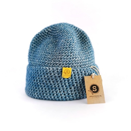 Przejściowa czapka bawełna merino COSY niebieska sploteka