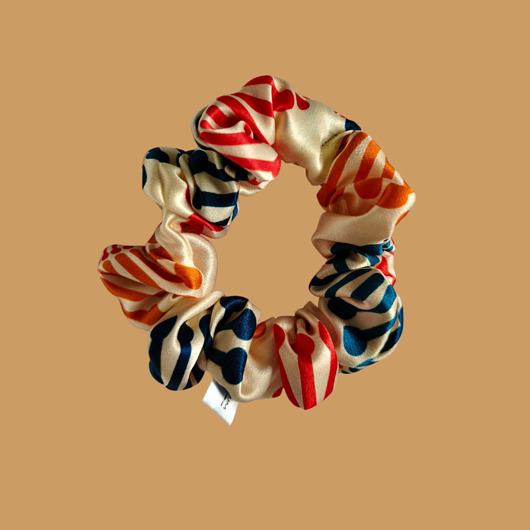 gumki do włosów Gumka jedwabna, scrunchie, kolorowe parasole MINI