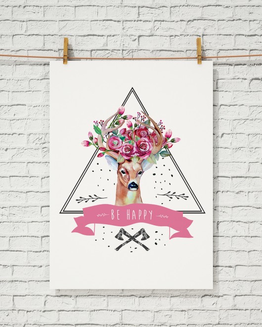 Obrazek A3 - Be happy Desihome