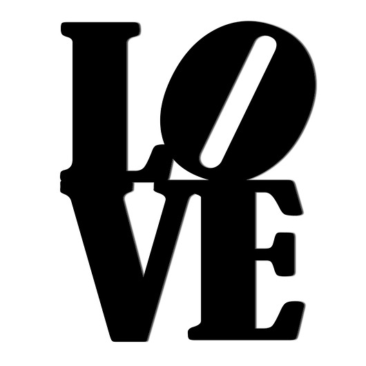 Ozdoby na ścianę Napis na ścianę 3D Love czarny