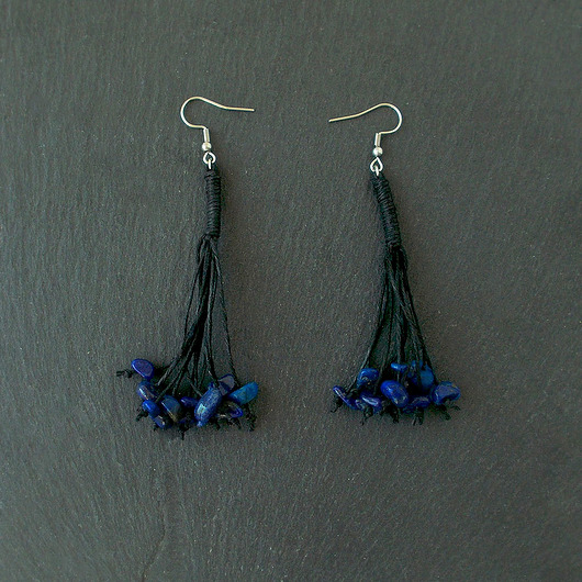 kolczyki z kamieniami Lapis lazuli kolczyki Nature