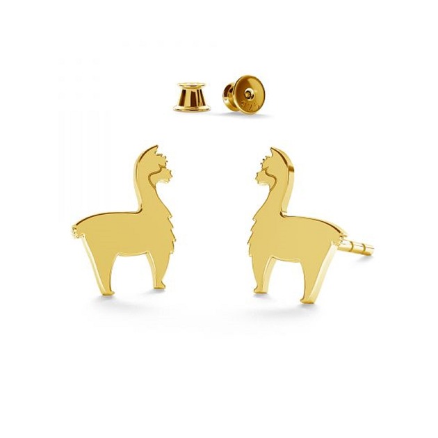 kolczyki pozłacane Kolczyki ALPAKA / LAMA - srebro złocone