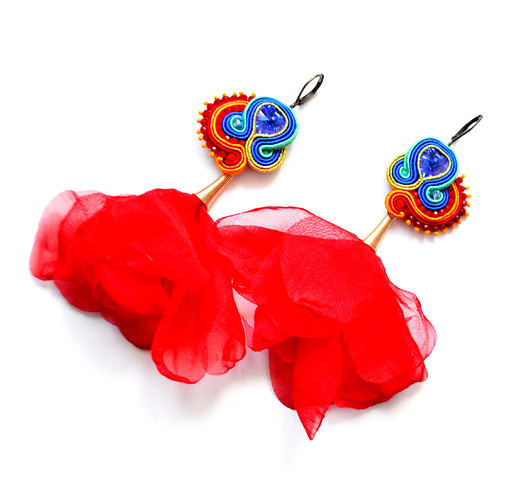 kolczyki soutache Sutaszowe kolczyki RED&BLUE