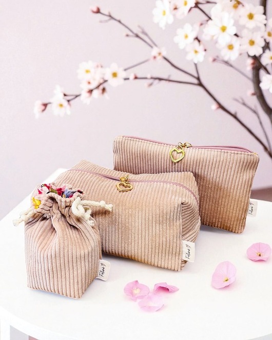 kosmetyczki Zestaw Kosmetyczek Dusty Pink