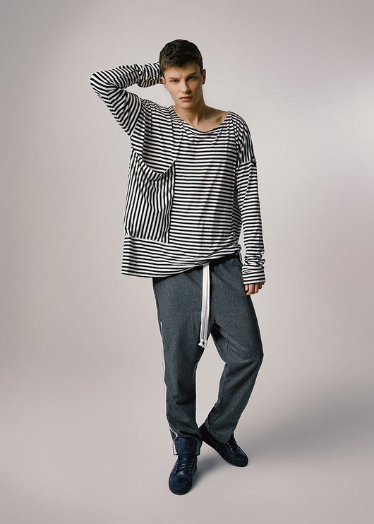 Longsleeve wiskozowy męski w paski litfashion
