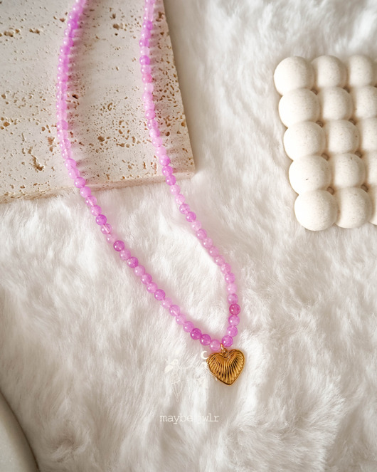 chokery Lawendowy  naszyjnik z zawieszką