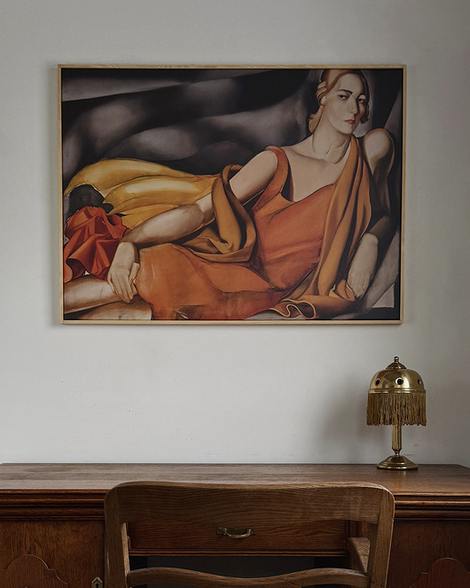 obrazy Kobieta w żółtej sukience - T. Łempicka - obraz na płótnie lub plakat