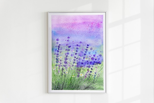 obrazy Sale! Oryginalna akwarela. Lawenda 30x40cm