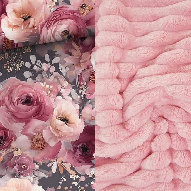 kocyki, kołderki, pościel dla dzieci WYJĄTKOWY koc _ narzuta _ róże _ 155x200 cm