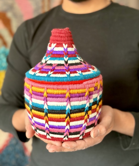 kosze do przechowywania Koszyk boho handmade z Maroka