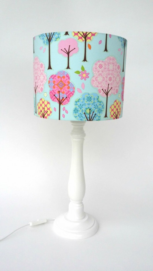 Lampa Lampka Nocna Abażur Klosz Drzewka Aqua made by mama