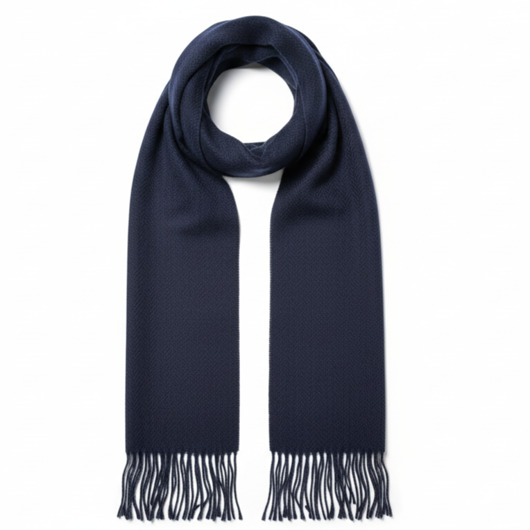 tuby i kominy Szalik Męski szal ciemny granat prezent w gładki w jodełkę  elegancki