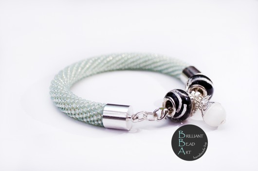 Beadingowa Bransoletka - Milky Mint BBA