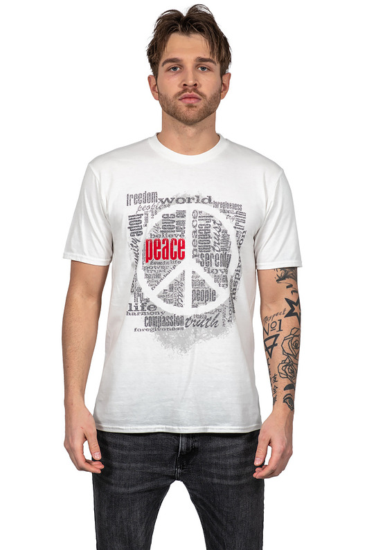 t-shirty męskie T-shirt męski UNDERWORLD Peace biały