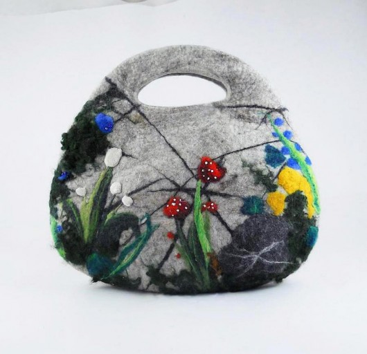 Duża Jedwabnofilcowa Torebka: Living Bag filcant