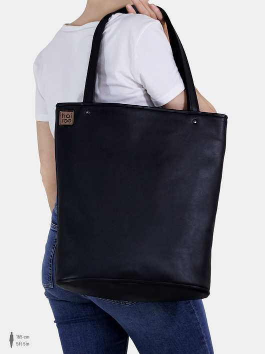 torby na ramię Shopper XL torba czarna na zamek