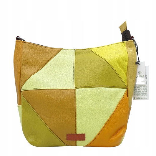 torby na ramię Torebka damska klasyczna skórzana na ramię oryginalna szeroki pasek OLIVKA