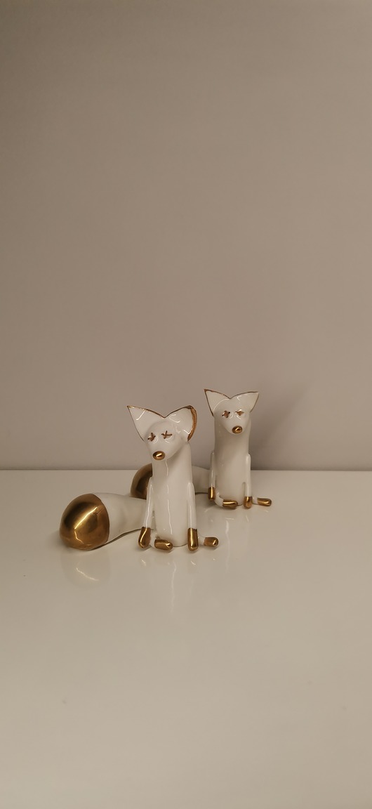 figurki i rzeźby Porcelanowy Lisek dla Oli