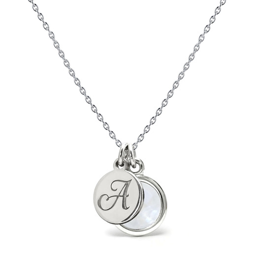 srebrne naszyjniki Aura - Srebrny naszyjnik personalizowany z kamieniem księżycowym