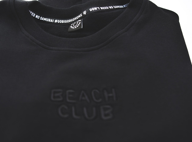 bluza bez kaptura damska Czarny Longsleeve Beach Club