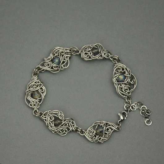 bransoletki wire wrapping Bransoletka regulowana kolorowe labradoryty wire wrapping