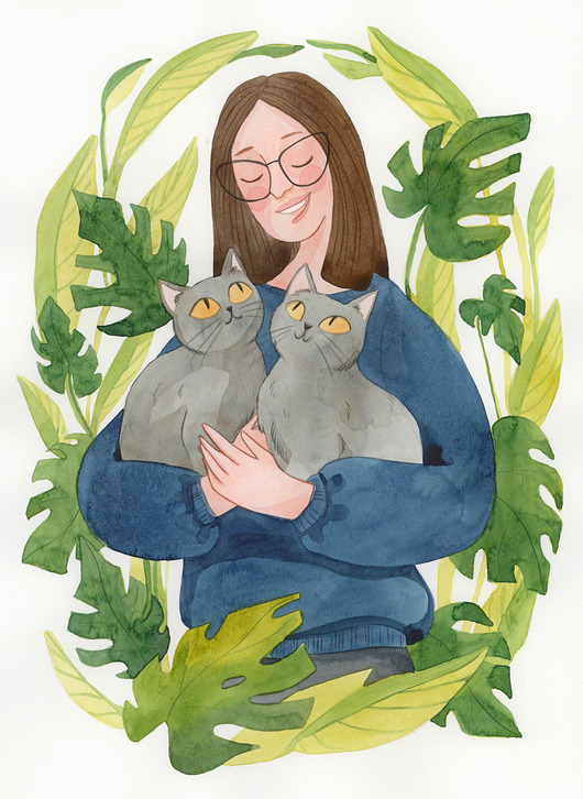 grafiki i ilustracje Koci portret
