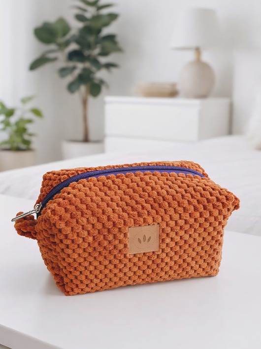 kosmetyczki Pluszowa kosmetyczka w kuleczki Miętowa